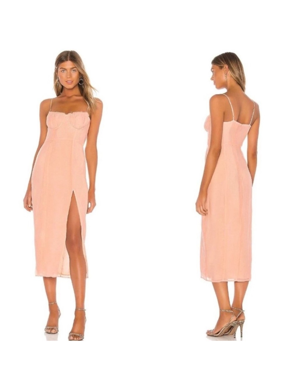 CAPULET June Bustier Midi Party Dress in Camellia Size L